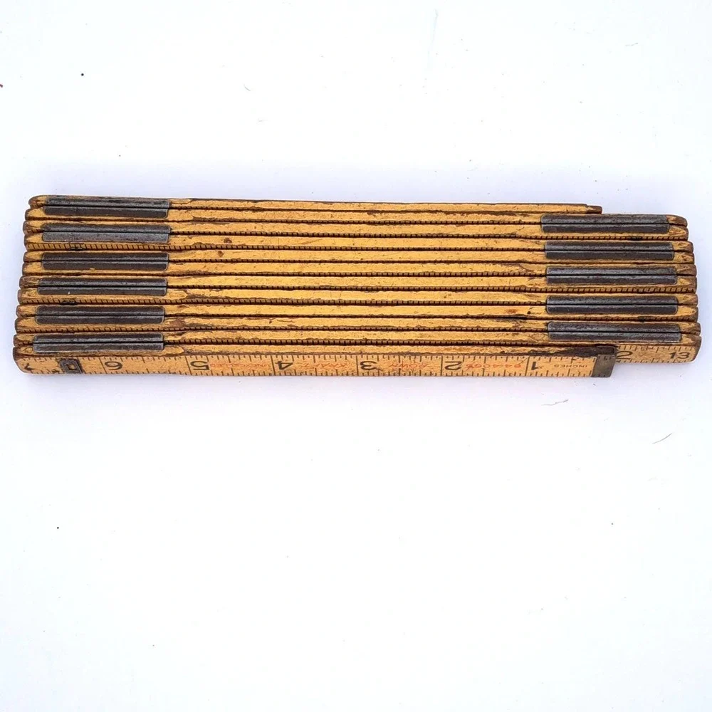 Montgomery Ward Powr Kraft 72 Inch Wood Folding Ruler Zigzag Vintage USA 84-4065